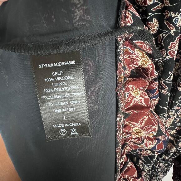 ASTR The Label Stella Women's Dress Size Large Drop-Waist BOHO Mini Long Sleeve - Picture 6 of 11